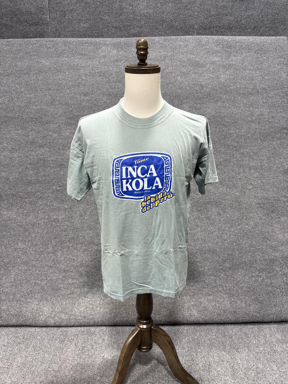 Inca Kola Shirt Mens Large Green Soda Logo Advertising Graphic T-Shirt Tee Peru
